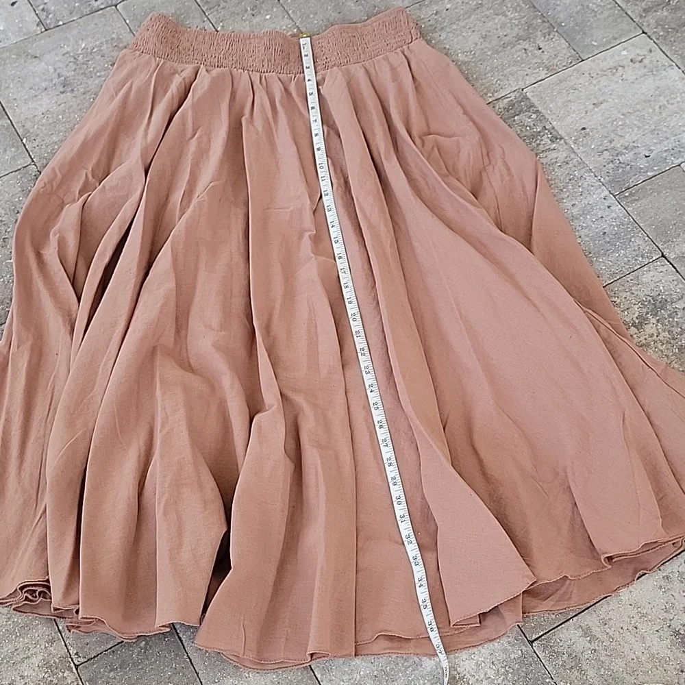 Cotton Tan Maxi Skirt Free Size Never Worn